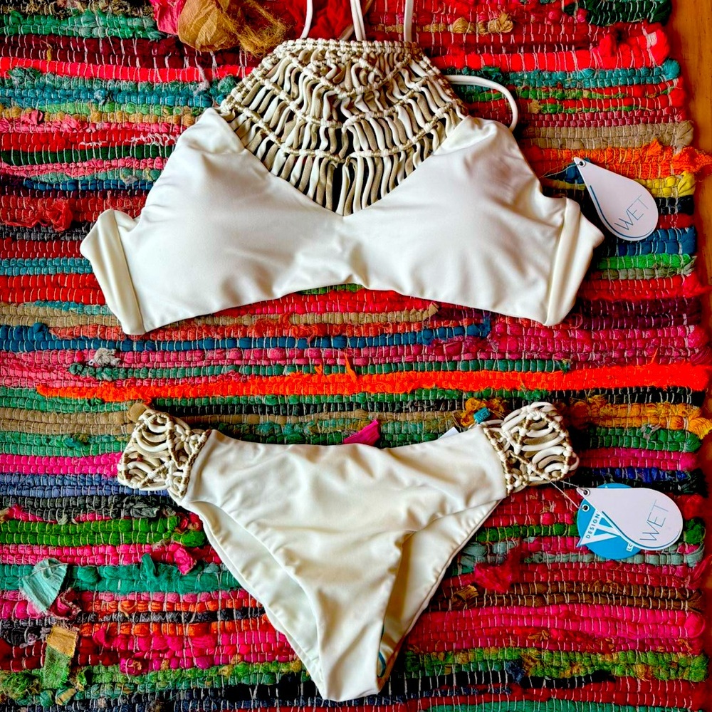 WET Swimwear Ivory Macrame Bikini
